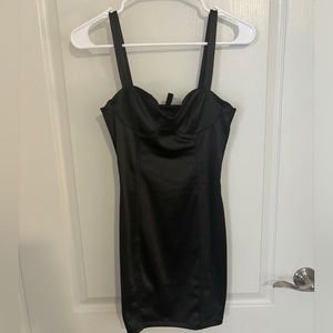 H&M Satin Black Mini Dress